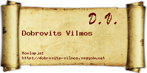 Dobrovits Vilmos névjegykártya